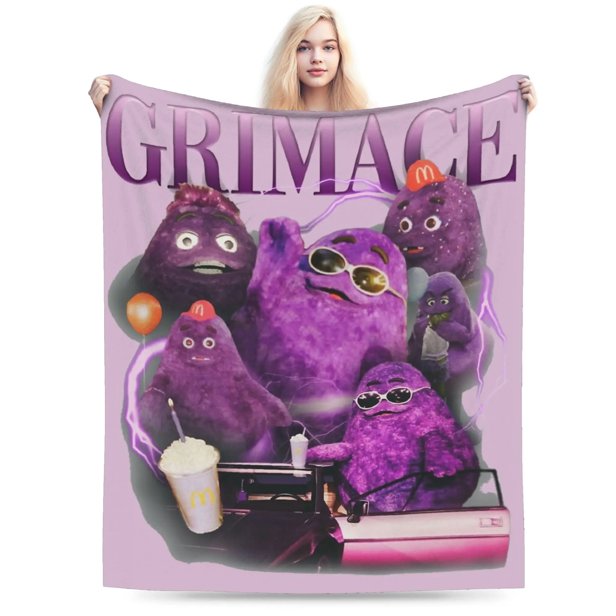 Grimace 90s Rock Blanket Fleece Autumn/Winter  Multi-function Ultra-Soft Throw Blanket for Home Travel Bedspreads
