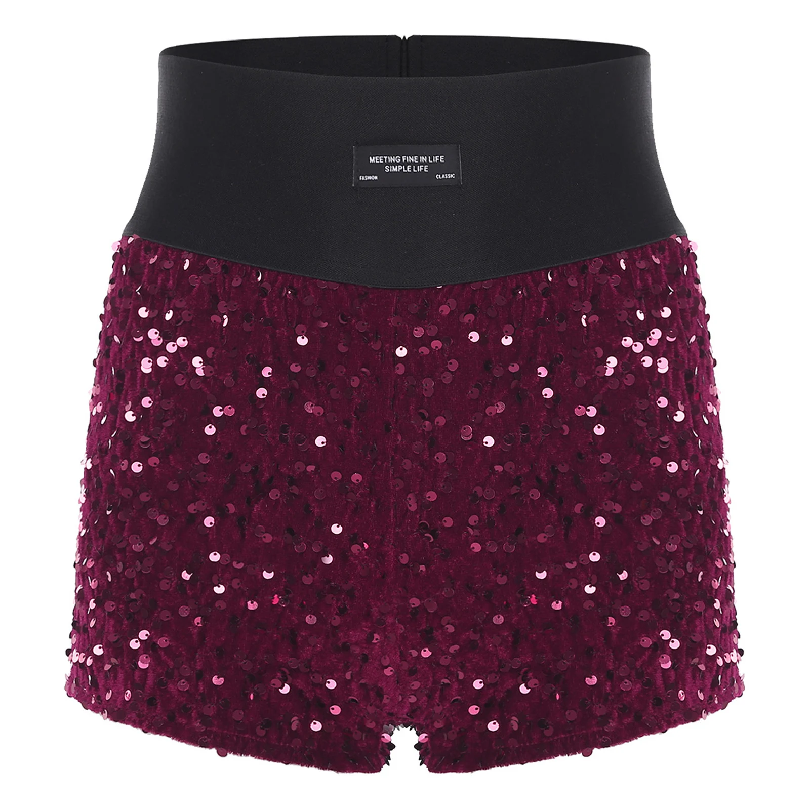 إمرأة لامعة الترتر الجمباز الرقص السراويل الساخنة واسعة مطاطا حزام المخملية مع قيعان السراويل الترتر ل Raves حفلة كلوبوير #3