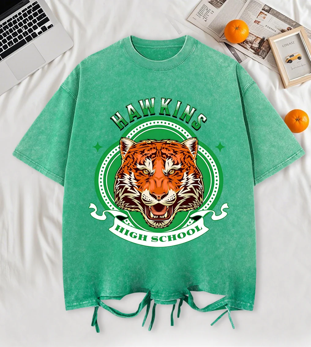 

A Medal Composed Of Tigers Washed Man T-Shirt Summer Loose Fashion T-Shirts Soft Cotton Clothing Unisex Retro Creative Tee