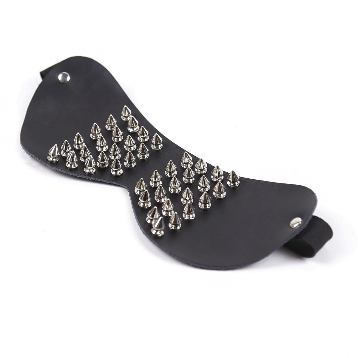 Boutique Spike Real Leather Adjustable Blindfold Mask Kinky Latex Rivet Eye Patch Submissive Fetish