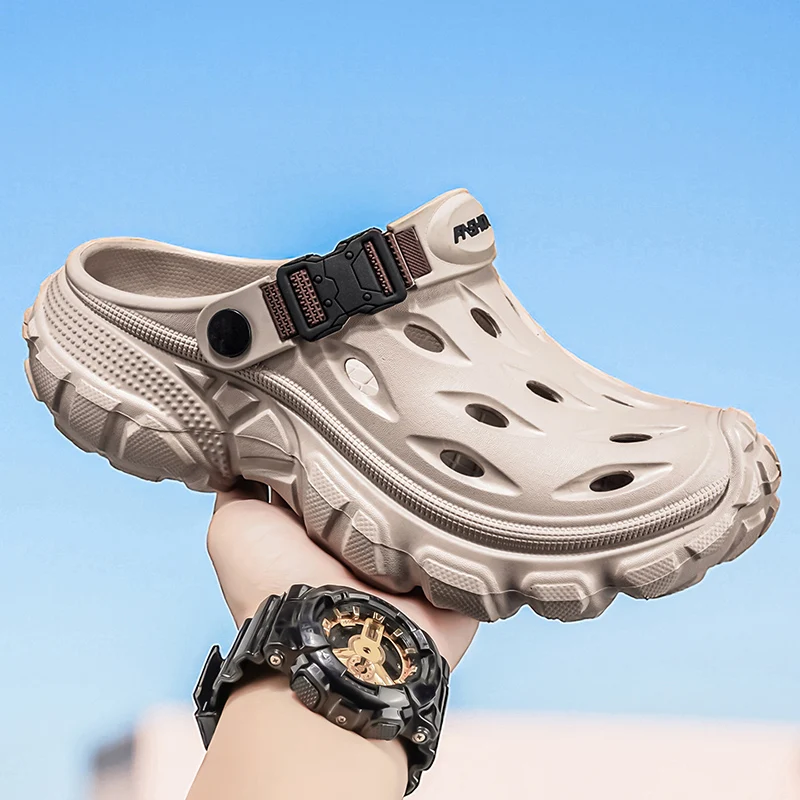 

Summer Clogs EVA Garden Slippers Outdoor beach shoes Hole Shoes Beach Platform Sandals Couple Indoor House Soft Bathroom Slides