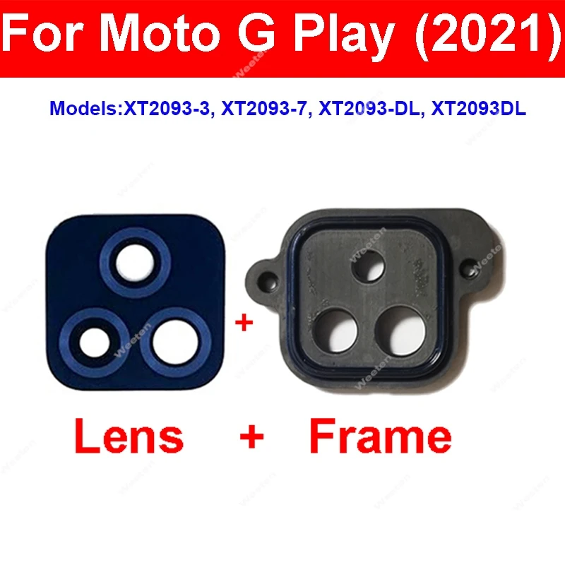 Rear Camera Lens Frame Cover For Moto G Play 2021 XT2093-3 XT2093-7 XT2093-DL XT2093DL Back Camera Lens Glass with Frame Holder