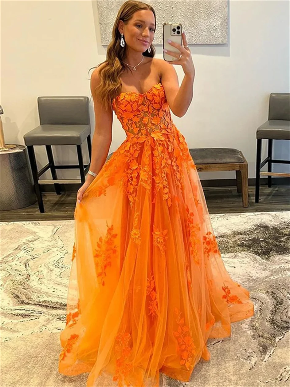 Shiyicey Strapless A-line 2024 Sleeveless Lace Up Applique Prom Elegant Sweetheart Birthday Evening Dress Formal Party Ball Gown