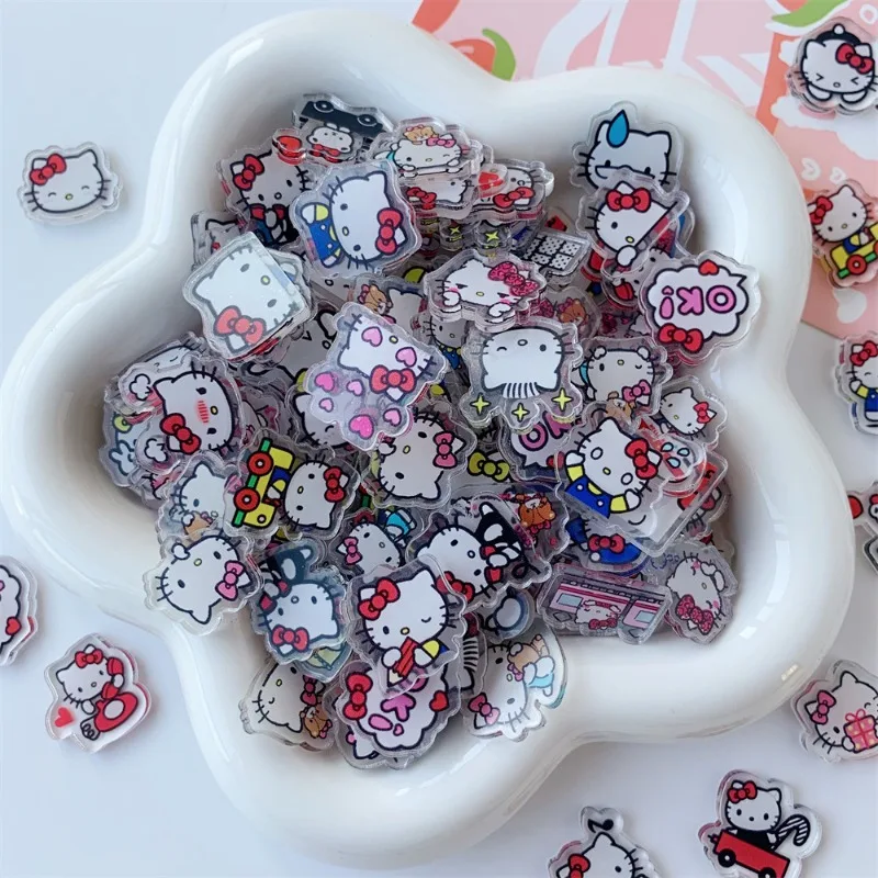 

Hello Kitty Acrylic Piece MINI Cartoon Patch High-definition Double-sided Transparent Diy Material Cute Accessories