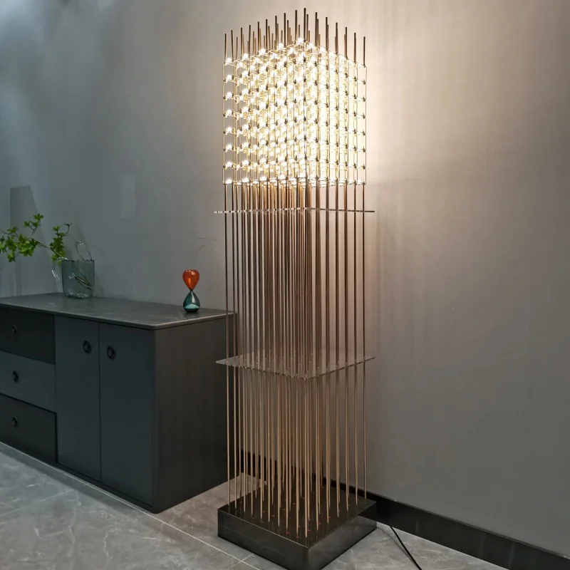 Nordic Home Decor Light Cube Floor Lamp Used In Hotel Lobby And Living Room Bedroom Standard Lamp Indoor Lighting Luminaires