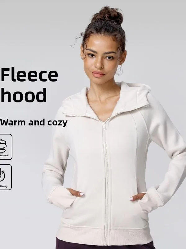 

Толстовка с капюшоном Thiened Fce, женская повседневная удобная дышащая зимняя верхняя одежда из полиэфирного волокна, йога Jaet