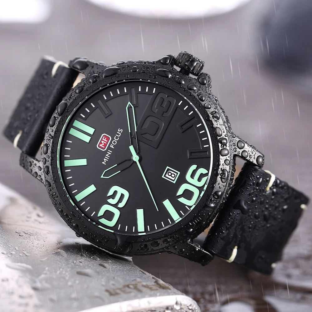 

Luxury Man Wristwatch Chronograph Date Waterproof Leather Men Watch Casual Quartz Men's Watches Sports Male Clock Reloj