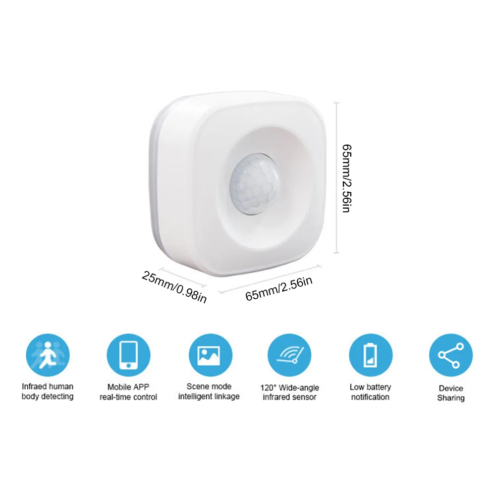 Tuya-Sensor de movimiento PIR WiFi/ZigBee, Detector infrarrojo inalámbrico, alarma antirrobo de seguridad, Control por aplicación Smart Life Compatible