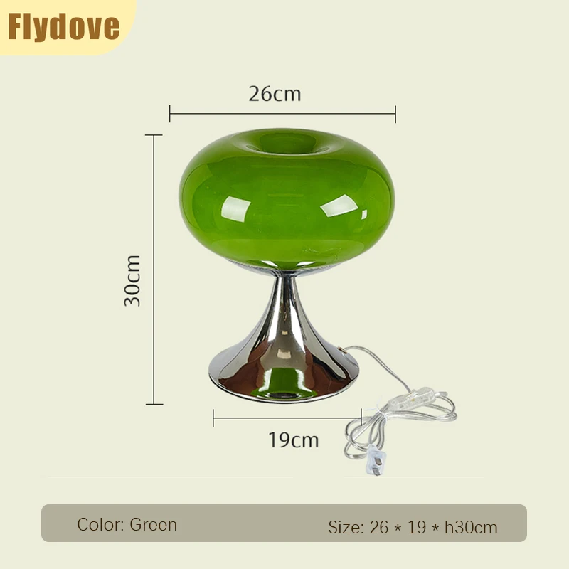 Creative Green/Yellow Apple Glass Desk Lamp Coffee Shop Girl's Bedroom Bedhead Atmosphere Decoration Projection LED Lighting