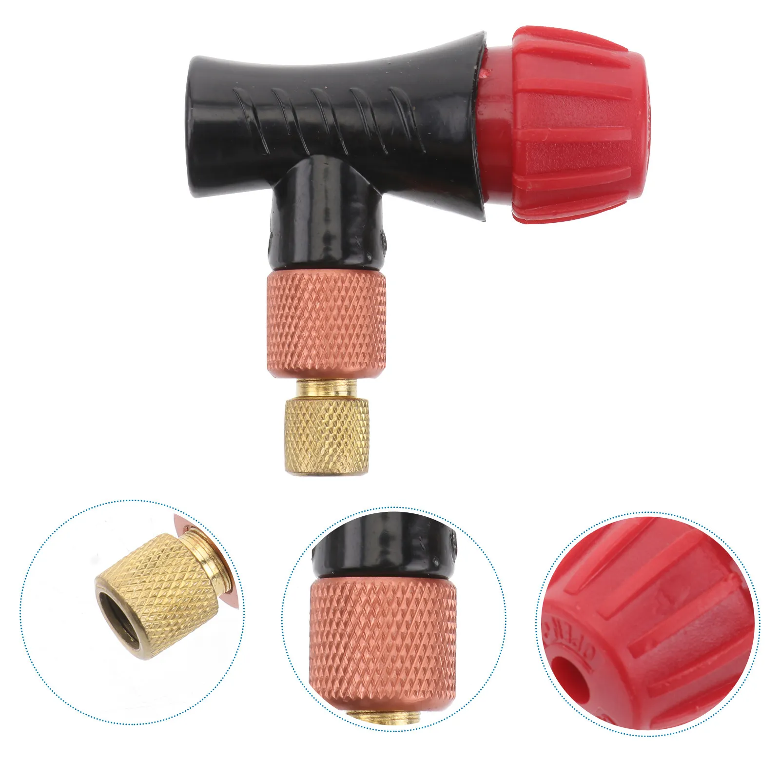 

1Pcs Inflator Head Portable Aluminum Alloy Rotary Adjustable Compatible Lend Bike Pump Head Inflatable Bottle Adapter