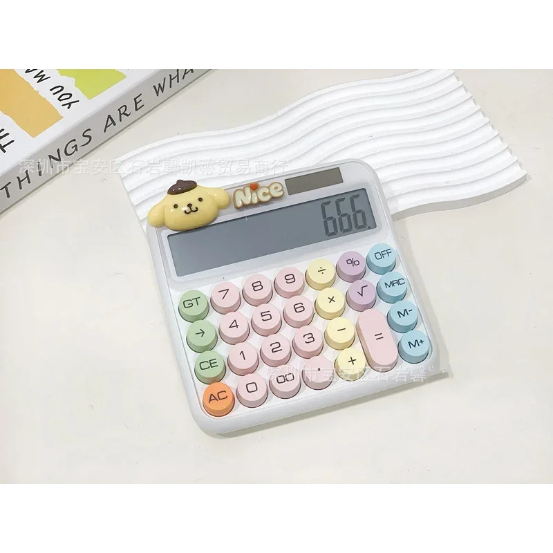 Kawaii Sanrio Hello Kitty My Melody Badtz Maru เครื่องคิดเลขพลังงานแสงอาทิตย์ 12 หลักหน้าจอขนาดใหญ่อะนิเมะการ์ตูนเทศกาลของขวัญ