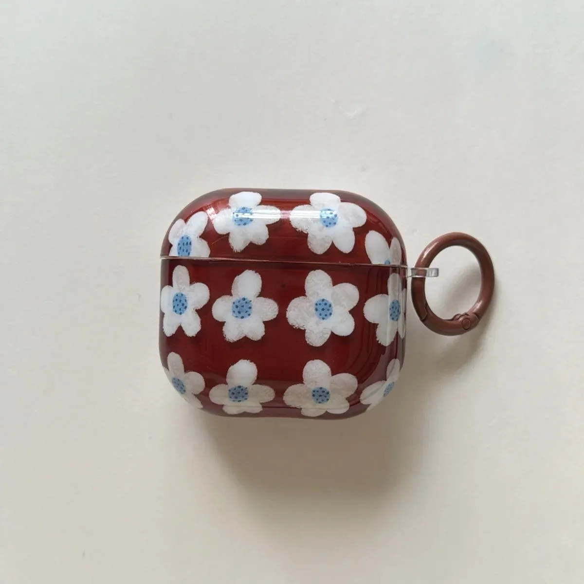 Simple Brown White Flower Eeaphone Case For Airpods Pro3 Headphone Cover 4th Generation Airpods 1 2nd Generation Protective Case