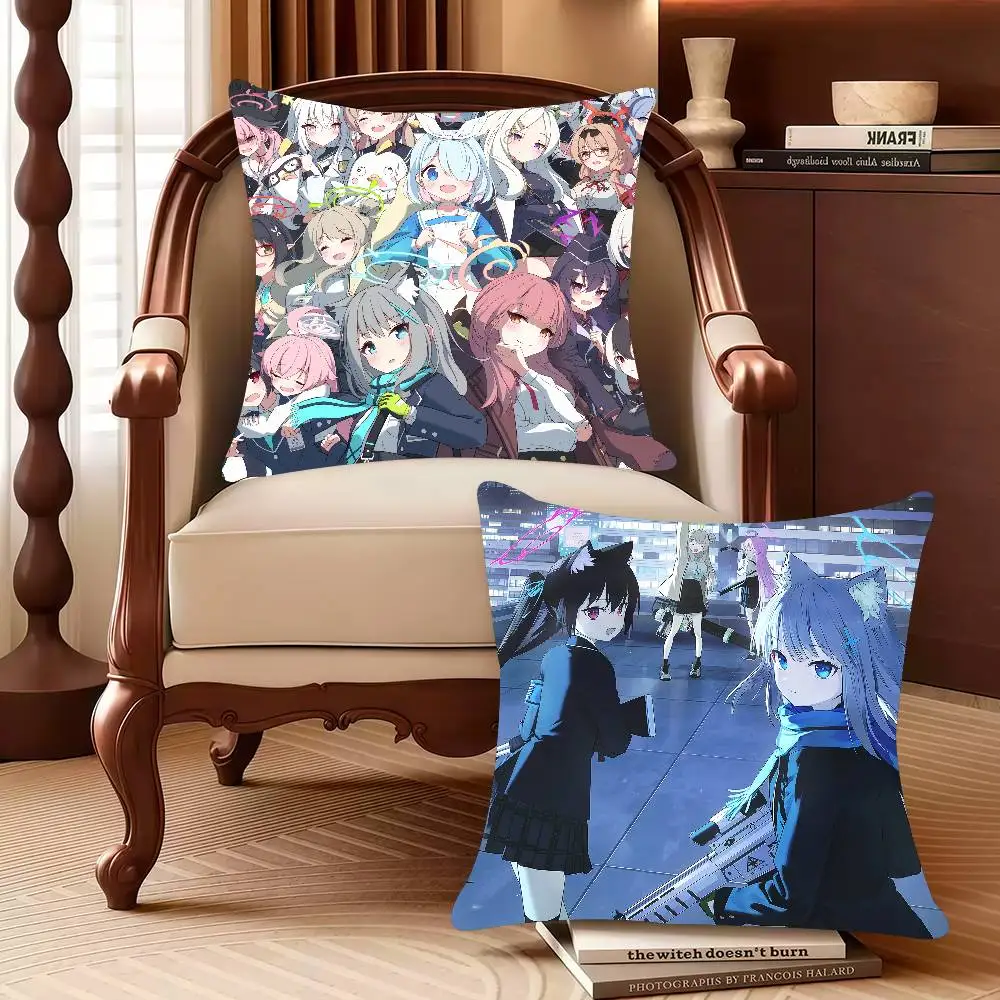 

Game B-Blue A-Archive Cute Pillow Case Decor Protective Covers Comfortable soft for Sofa Living Room Home office
