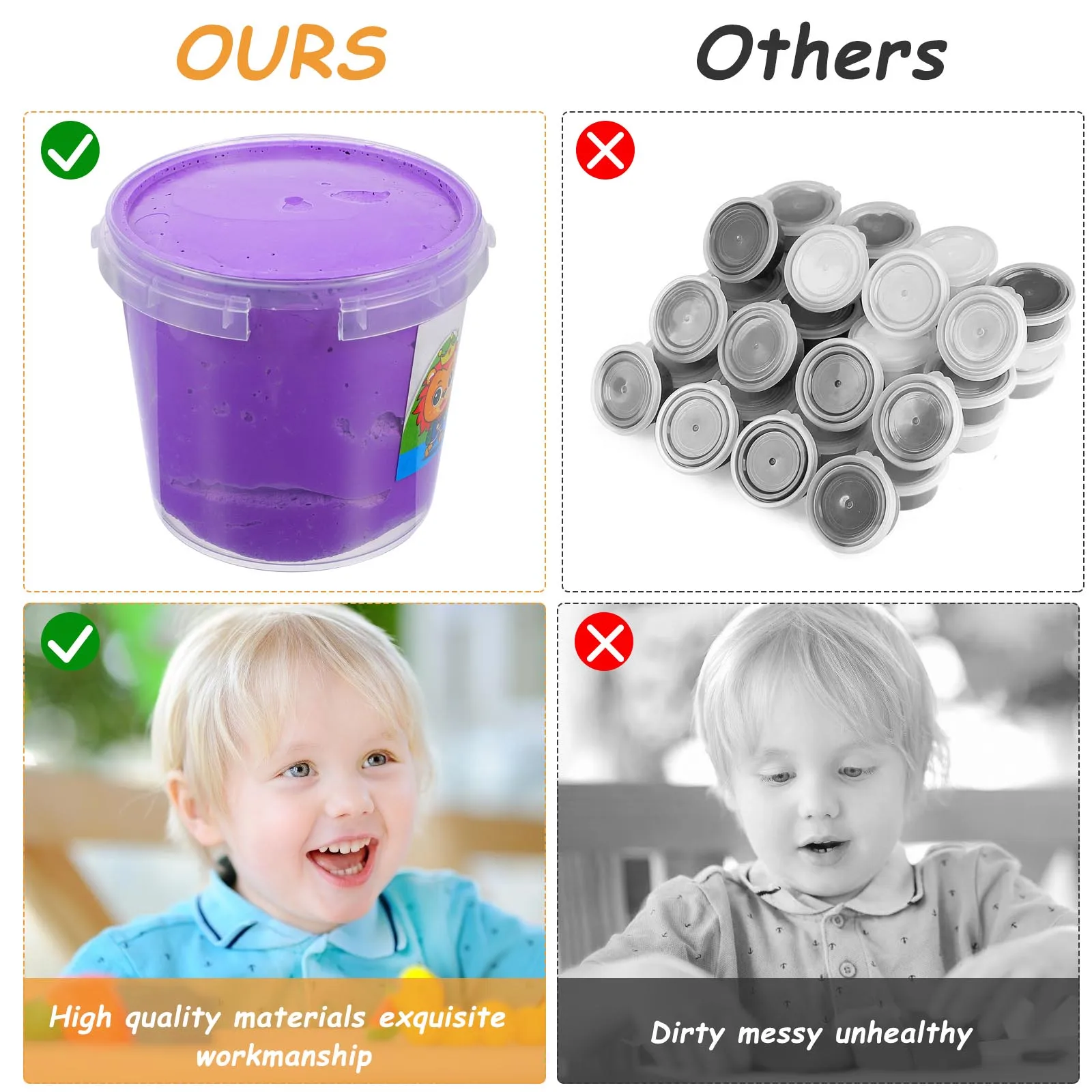 

2pcs Ultra Light Diy Kit For Kids Children Educational Plaything Air Dry Modeling Clay Non-Hardening Pure Color Mud Plasticine