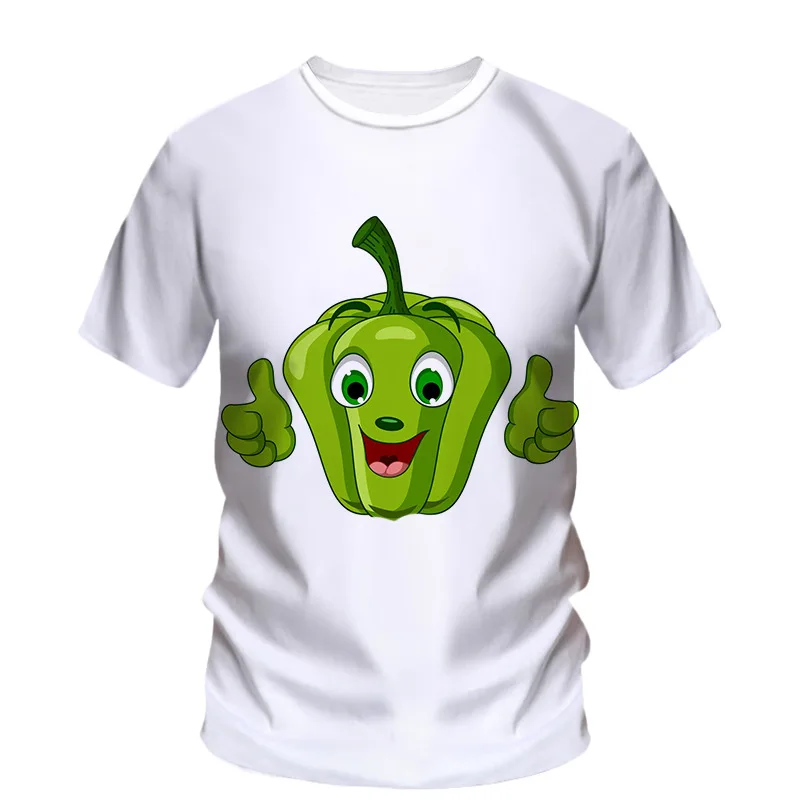 Summer Fashion Vegetable Cartoon Picture T Shirts For Men Casual 3D Print Tees Hip Hop Personality Round Neck Short Sleeve Tops