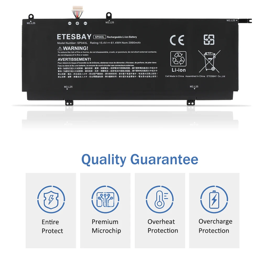 ETESBAY SP04XL Laptop Battery For HP Spectre X360 13-AP0008CA 13-AP0010CA 13-AP0013DX 13-AP0023DX 13-AP0028CA 13-AP0000TU