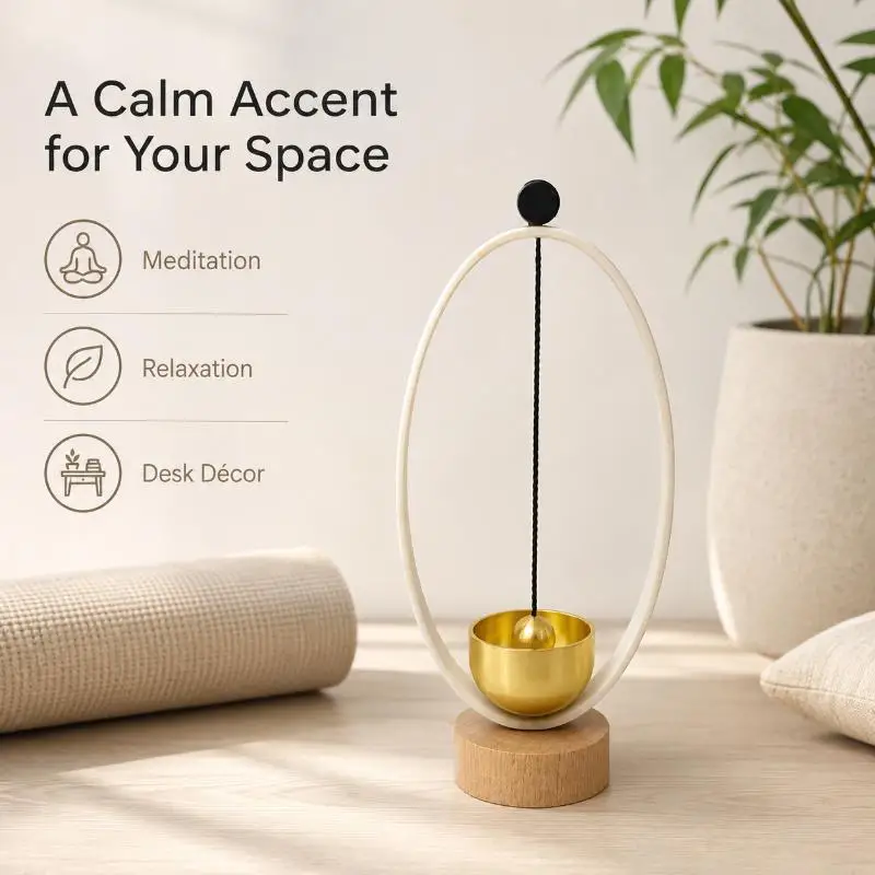 Spiritual Calming Yoga Singing Bowl Wind Chime Decorative Hanging Ornament For Meditation Relax Home Art Layout