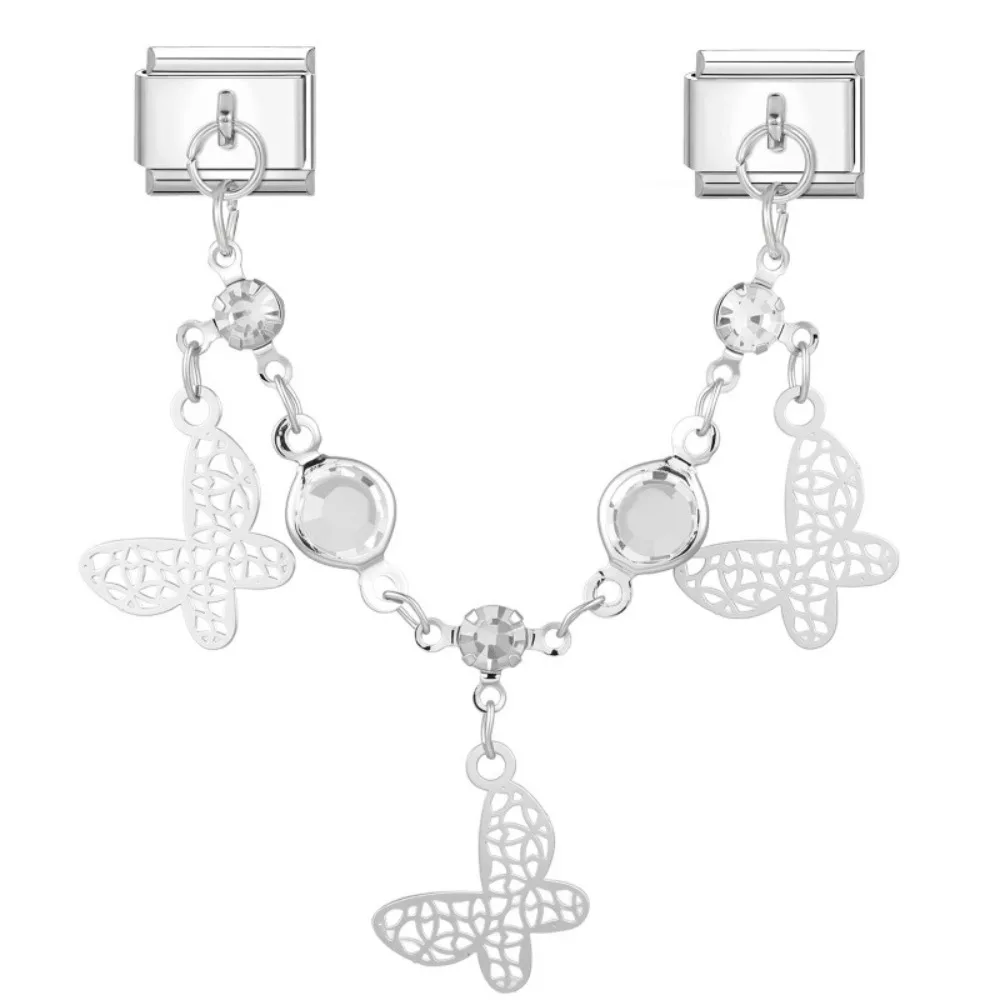 Double Chain Bracelet Charms Stainless Steel Fit 9mm Bracelet Charm Bracelet Link DIY Making Multi-Function DIY Bracelet Kit