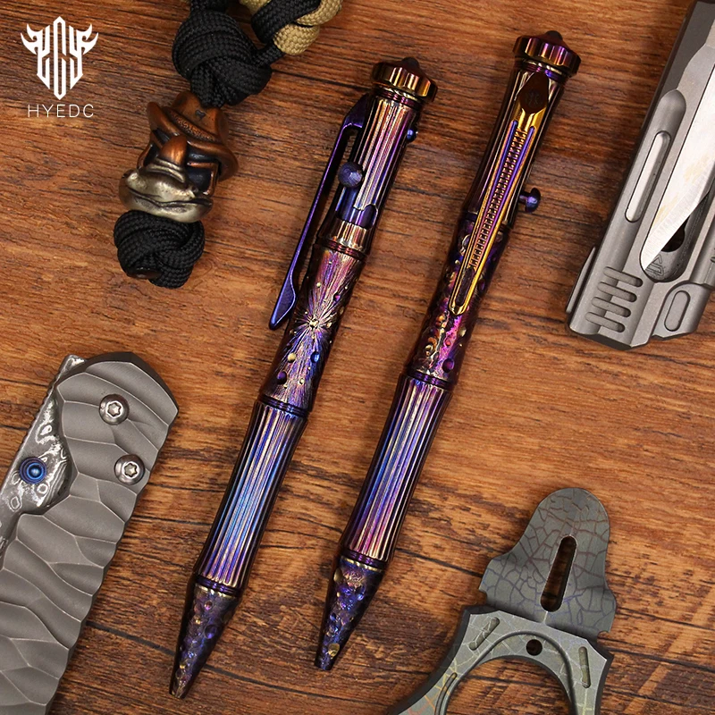 Star Sky Limited Edition Titanium Alloy Tactical Pen Hand Carved Rotary Gyro Multifunctional Self-defense Broken Window G2 Pen E