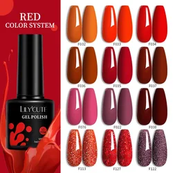 LILYCUTE Nail Gel Polish Red Series Glitter Sequins All For Manicure Semi Permanent Soak Off UV LED Nail Art Gel Polish