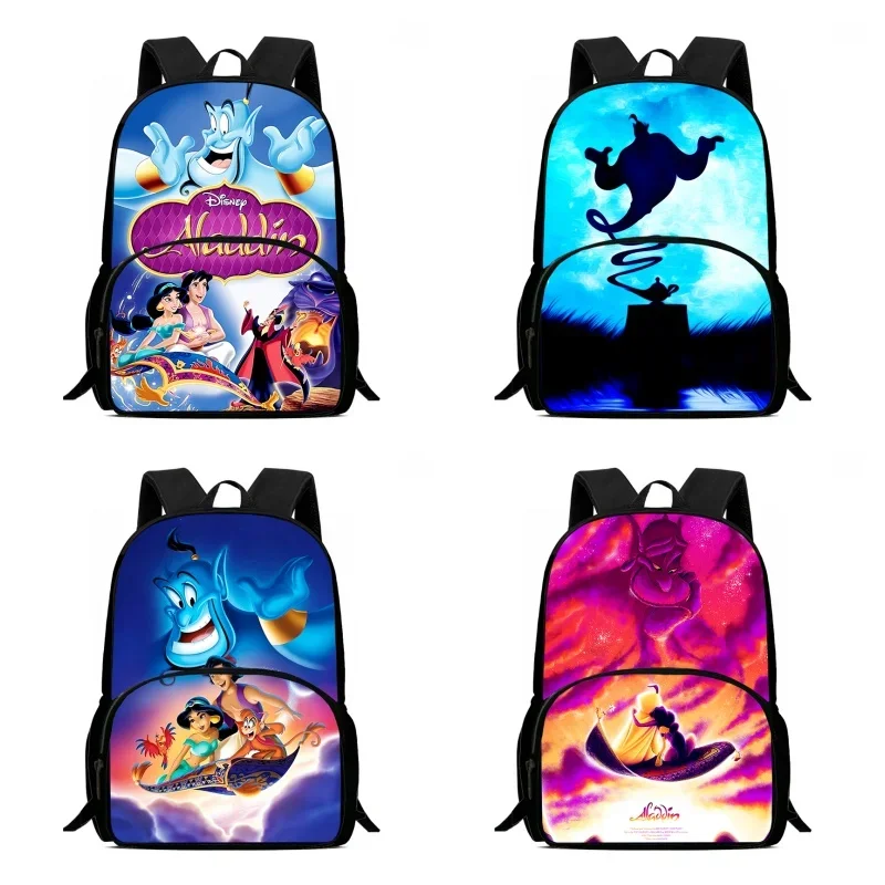 Mochila Aladdin Child School Bags,Cartoon School Backpack for Boys Girls,Durable Anime Kids Backpack for Pupil Students