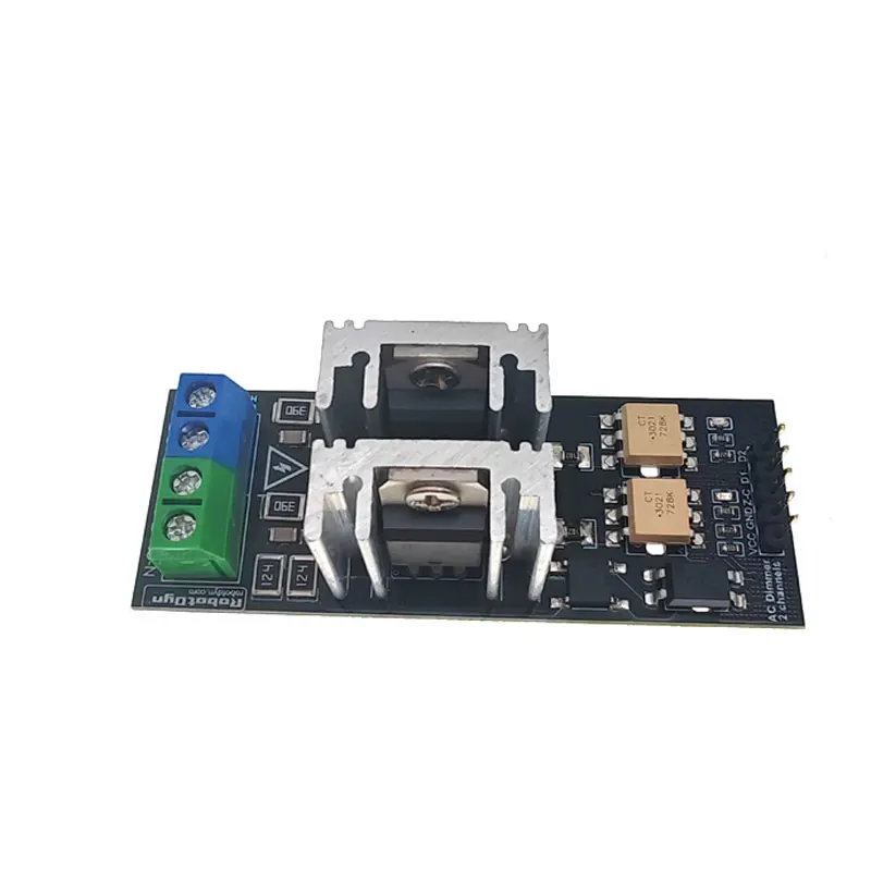 AC Light Lamp Dimming and Motor Dimmer Module, 2 Channel, 3.3V/5V Logic, AC 8A-400V, Charger Module