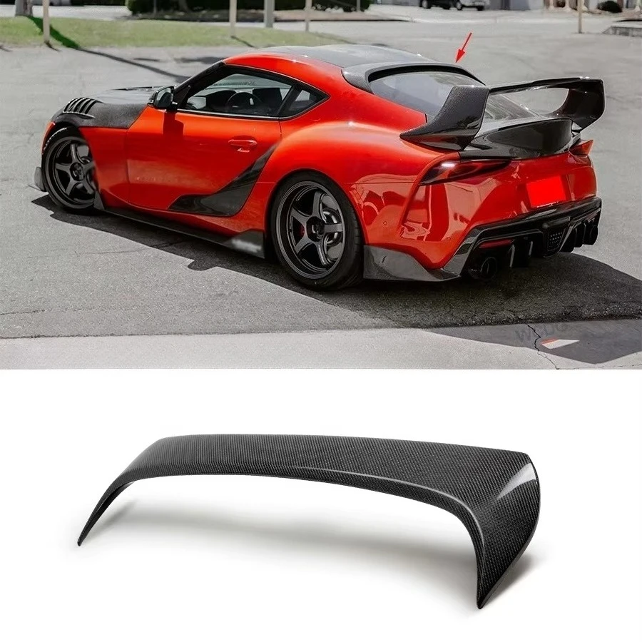 

A90 S Style Carbon Fiber Top Roof Spoiler for Supra A90 A91 MK5 2019+ Rear Window Spoiler Tail Wing Bodykit