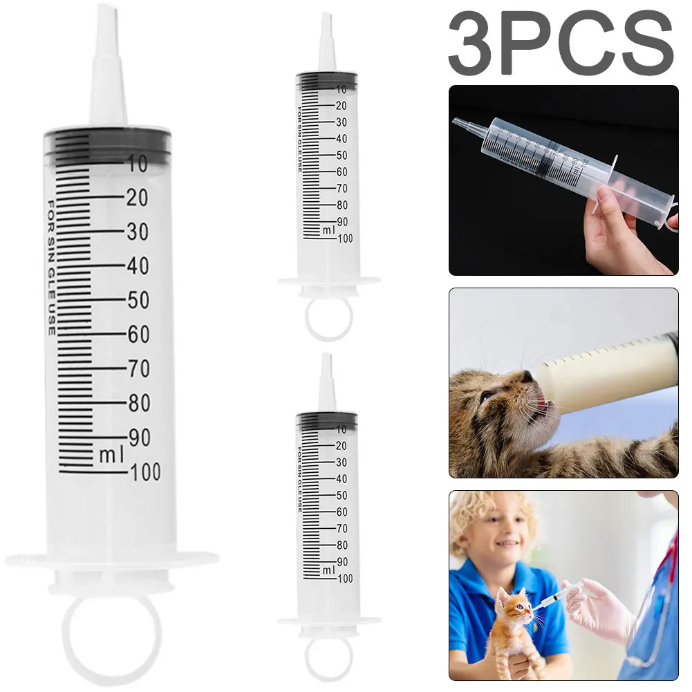 3 قطع 100 مل حقنة سائلة قابلة لإعادة الاستخدام لتغذية أغذية الحيوانات الزراعة المائية الصناعية #1