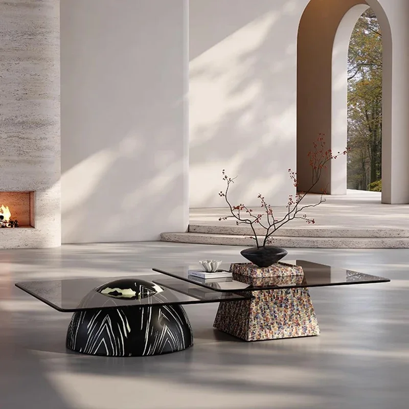 

Modern Minimalist Coffee Table Nordic Designer Luxury Living Room Coffee Table Aesthetic Clear Meubles Postmodern Furniture