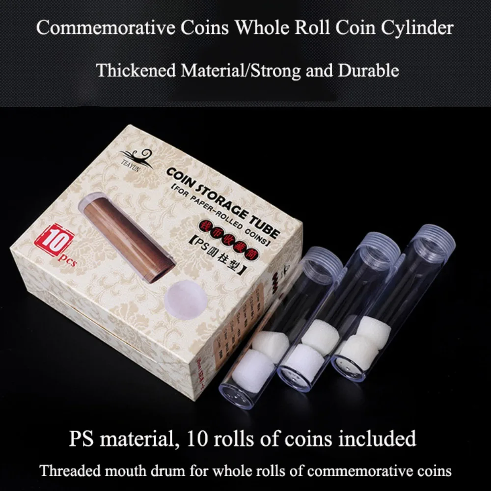 10 Tubos Transparentes Para Monedas De 25 Mm Con Esponja Protectora | Almacenamiento Seguro Y Reutilizable Para Coleccionistas