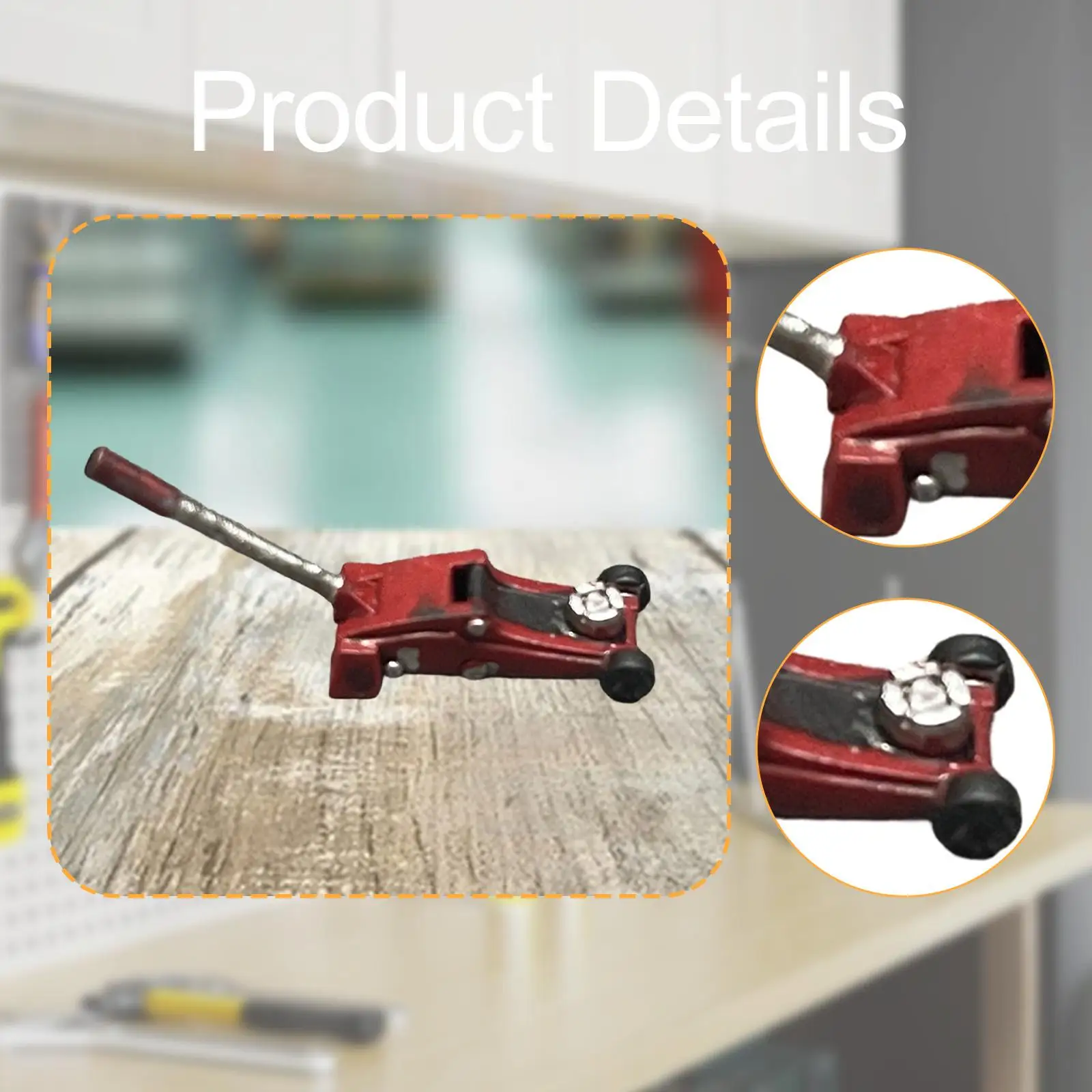 แม่แรงรถยนต์ขนาด 1:64 แบบจำลองขนาดเล็ก ฉากซ่อมรถ DIY อุปกรณ์ประกอบฉากถ่ายภาพ สำหรับนักสะสม ของตกแต่งบ้านตุ๊กตา