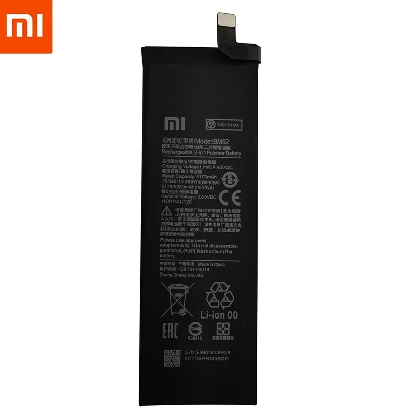 2024 Years New Original Battery BM52 For Xiaomi Mi Note 10 Lite /Mi Note 10 Pro / CC9pro CC9 Pro 5260mAh Batteries Fast Shipping