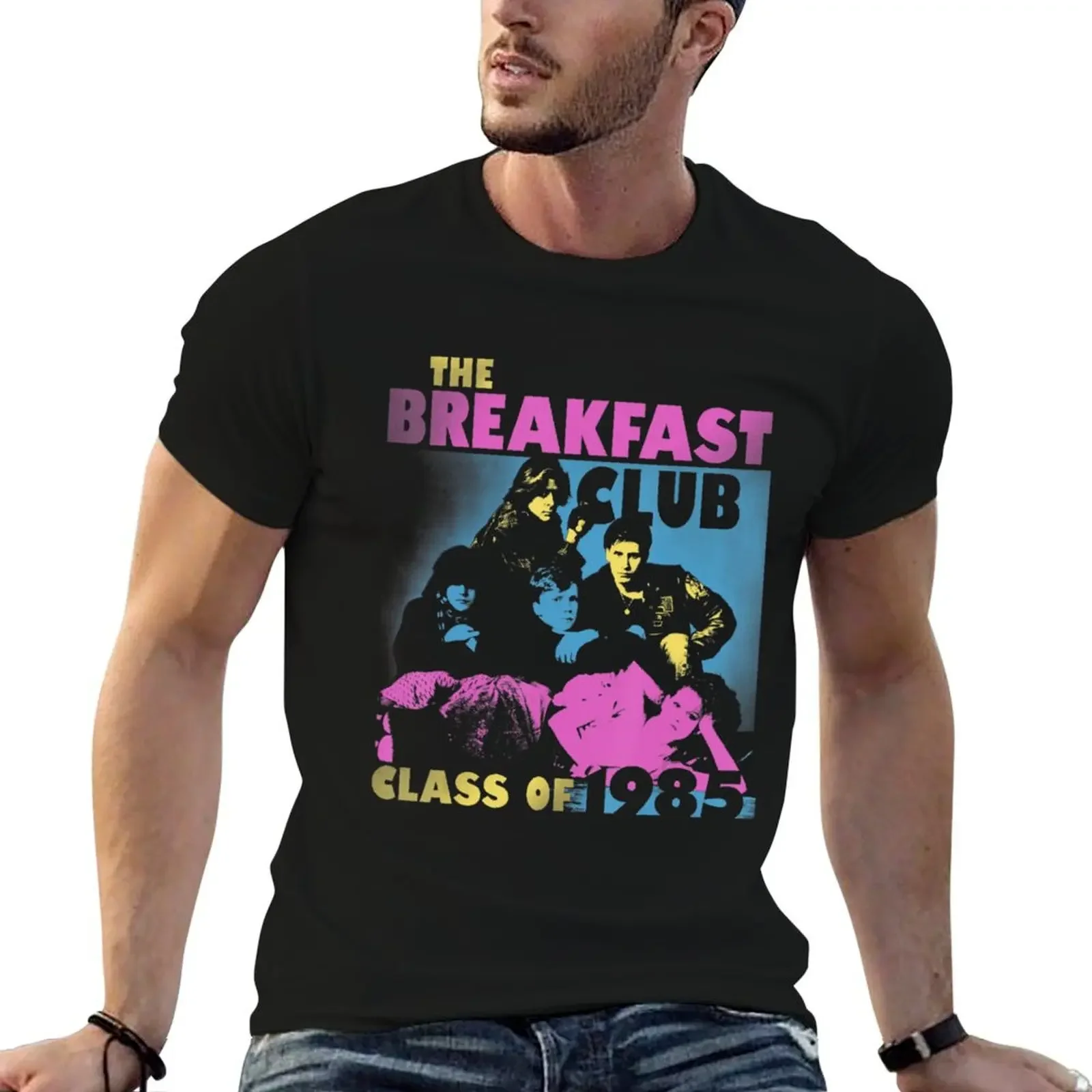 Breakfast Club Class Of '85 Stencil Portrait T-Shirt cheap stuff graphic t shirts oversized t shirt men