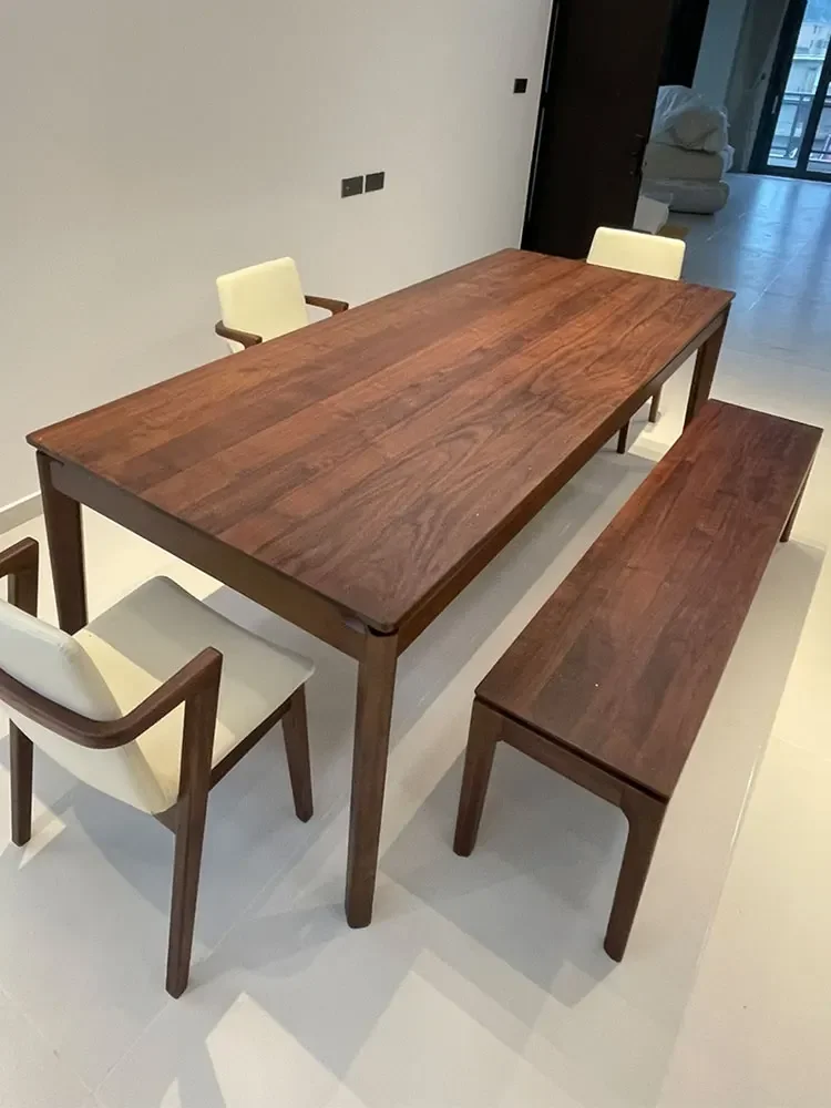 North American black walnut table Modern simple work table Conference Solid wood Minimal long Home