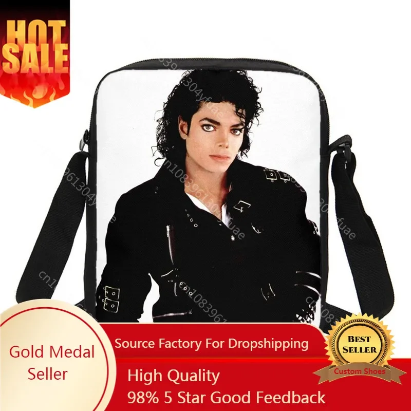 Michael Jackson Crossbody Bags 3D Printing Sling Bags Small Shoulder Bag For Kids and Boy Small Meseenger Bag Back to School