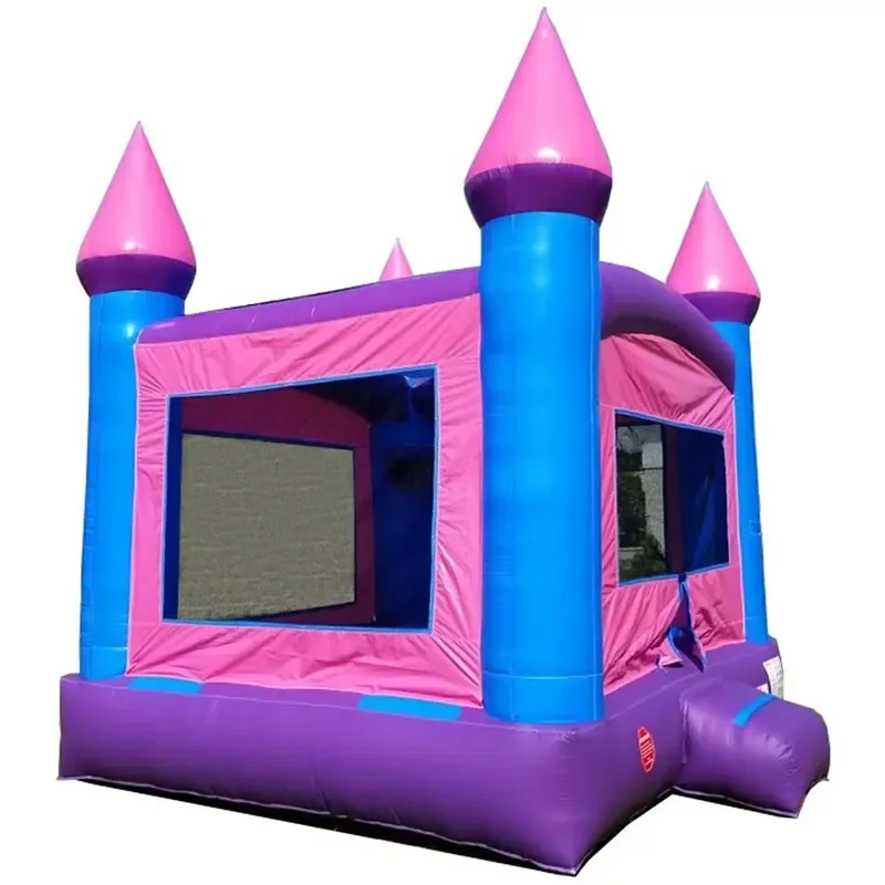 PVC Inflatable Jumping Castle with Slide Commercial Bouncy House Trampoline Easy Install for Birthday Party Rental