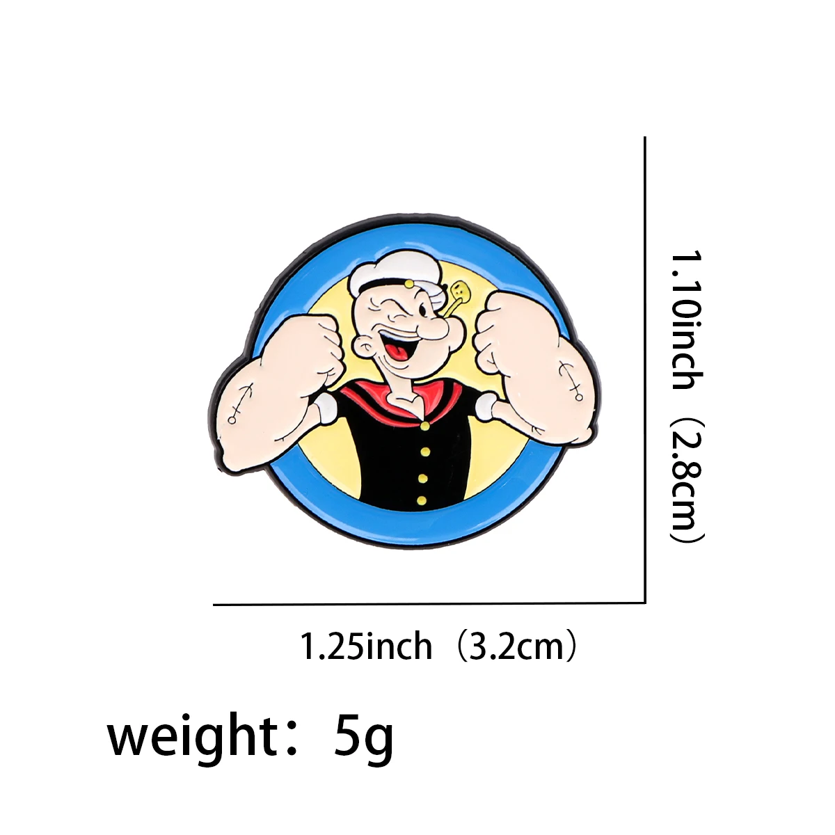 Muscle Sailor Pins for Backpacks Lapel Pins Cute Badges on Clothes Enamel Pin Jewelry Accessories Brooches for Briefcase Gift