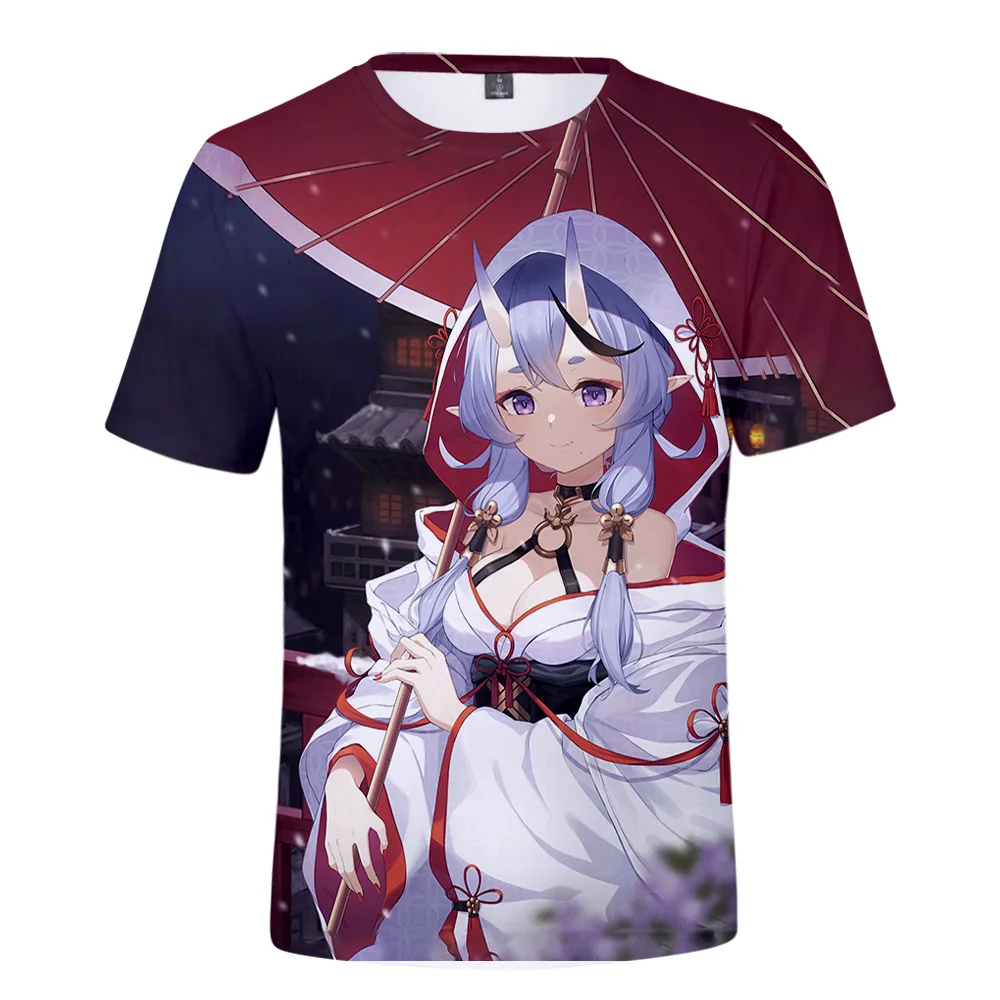 Vtuber Rindou Mikoto Camiseta con estampado 3D para hombre y mujer, ropa de calle, estilo Kawaii, primavera y verano