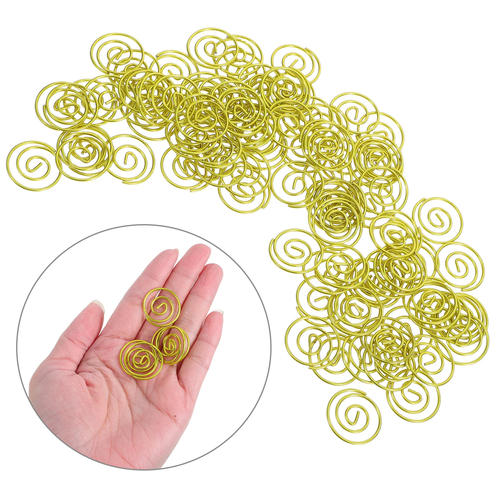 100Pcs Round Metal Paperclips Circular Wire Document Organizers Small File Clamps for Efficient Office and Planner Organization
