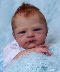 18-20Inch Open Eyes August Bebe Reborn With Rooted Hair Soft Cloth Body With 3D Paint Skin Lifelike Real Reborn Baby Doll