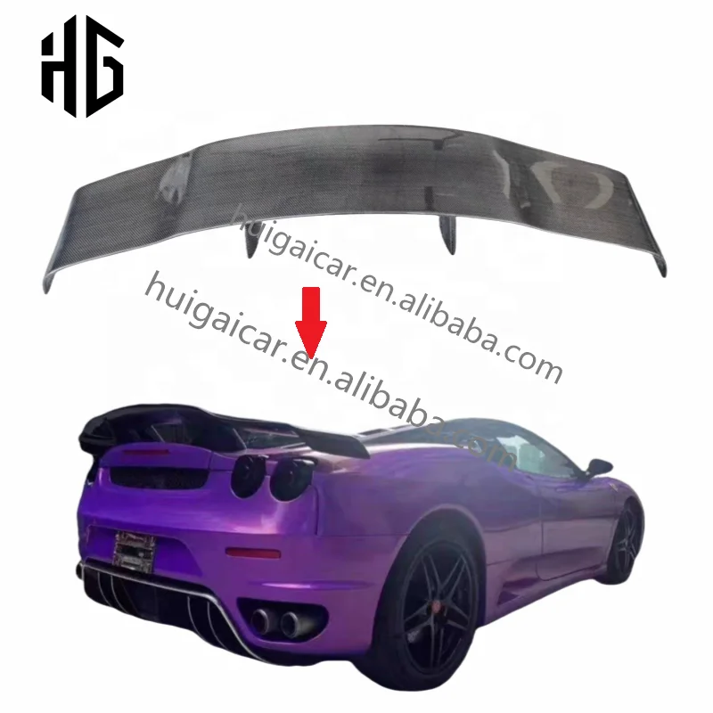 

For Ferrari F430 Upgrade Vors Style Carbon Fibre Side Skirt Rear Wing Spoiler F430 Trunk Spoiler Body Kit Auto Parts