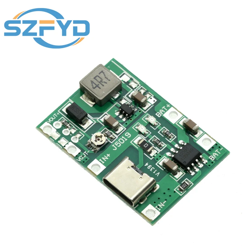 1-10 pces DC-DC módulo de impulso tipo-c tp4056 carregador placa de alimentação de descarga DC4.3-27V carregamento step up módulo de impulso kit diy peças