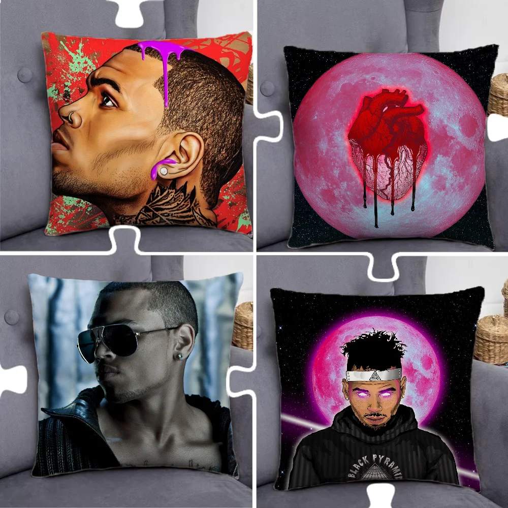 C-Chris B-Brown Rapper  Pillow Case Pillowcase Home Sofa Cushions Car Cushions Pillowcover Office Pillowshell Pillow