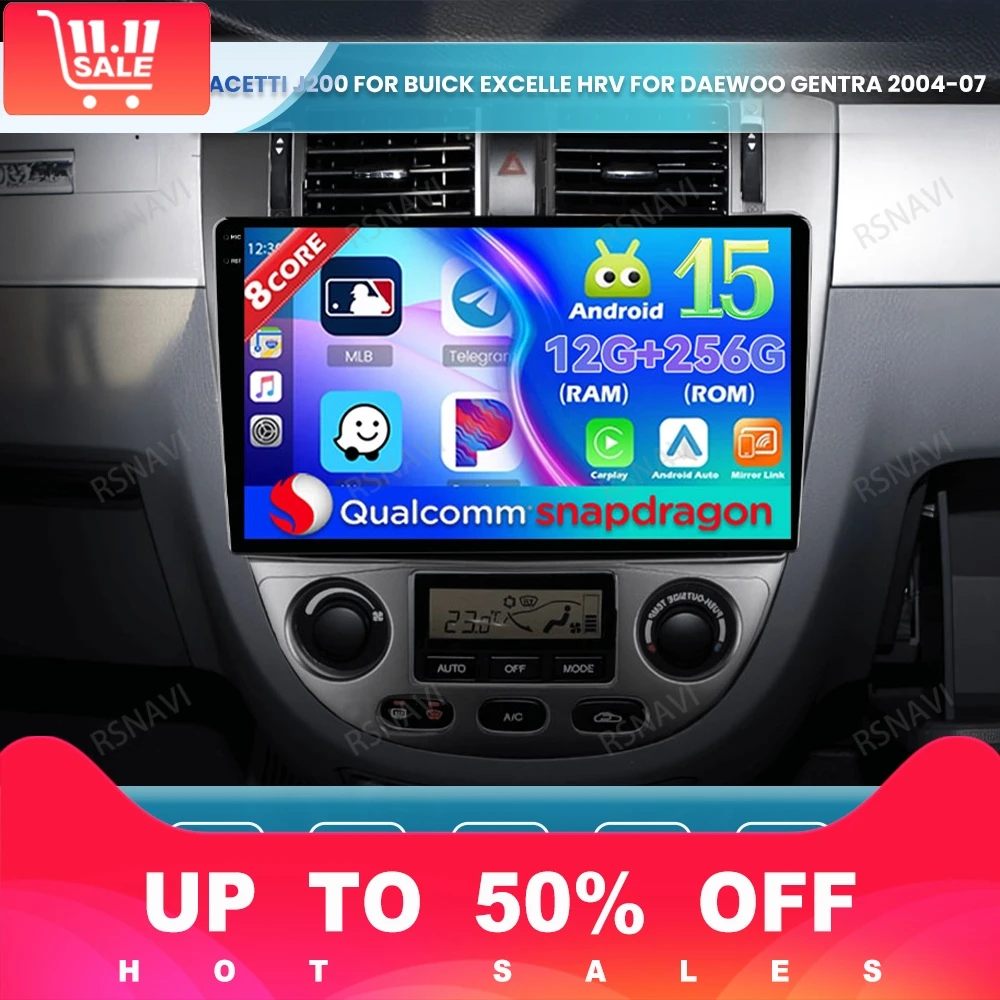 Android 15 Car Radio For Chevrolet Lacetti J200 For Buick Excelle Hrv For Daewoo Gentra 204-07 Autoradio Stereo BT QLED DSP GPS