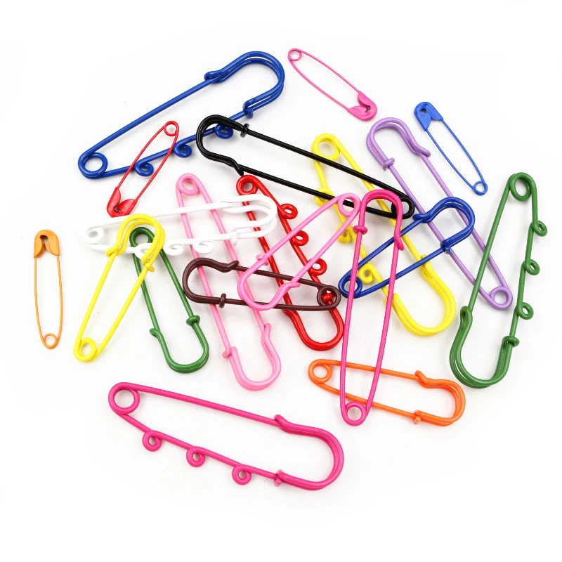 Fashion New Multi-Colors Mixed Colorful Safety Pins Brooch Blank Base Brooch Pins for DIY Jewelry Making Supplies Accessorie