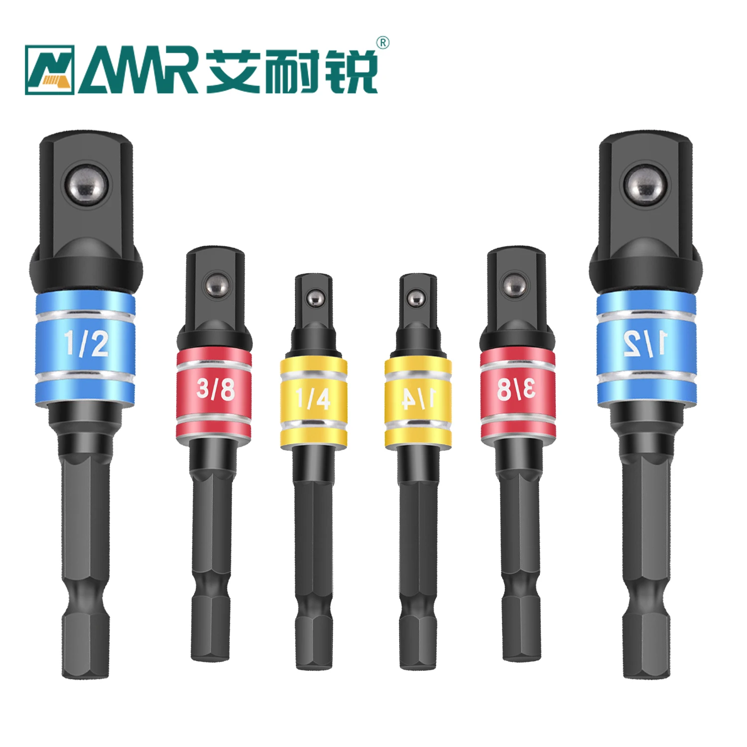 

Socket Adapter 1/4'' Hex Shank to 1/4'' 3/8'' 1/2'' Square Drive 1pc/3pcs Impact Grade Drill Bit Holders Black