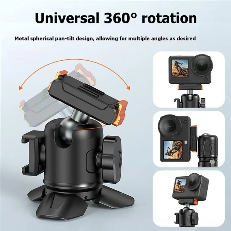 M01K TP39 For DJI Action 6/5 Pro/4/3 Compatible Mini Tripod Mount Magnetic 360° Ball Head Base Quick Release Mount