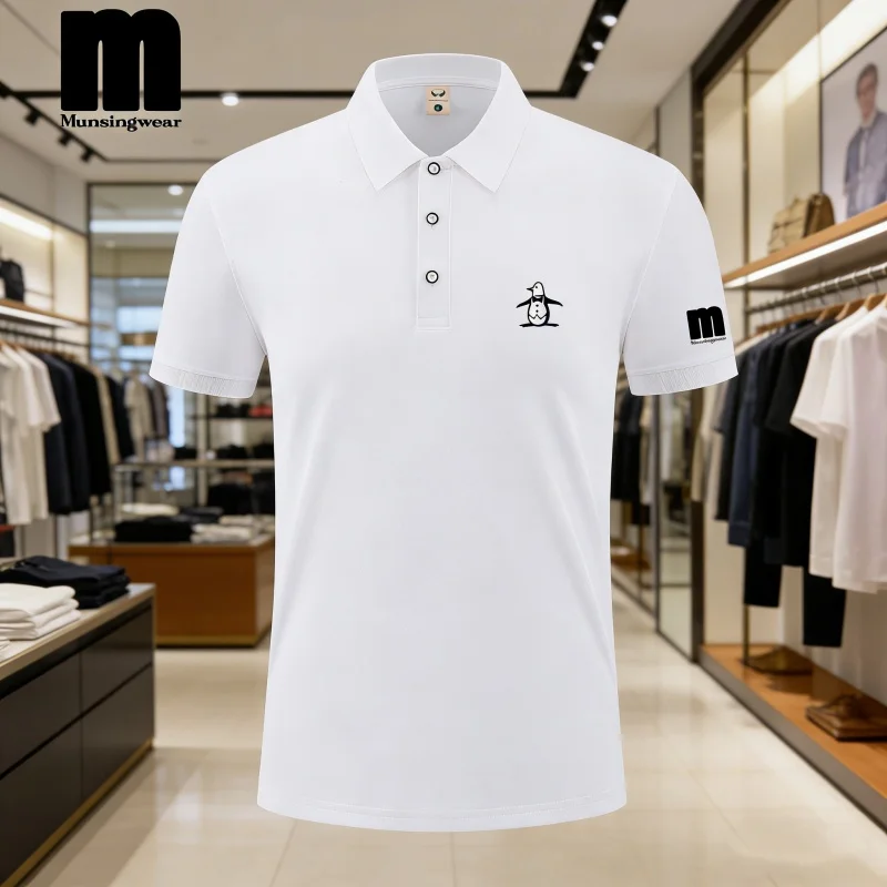 2026 New Golf Men's Casual Fashion Solid Color Short Sleeve Polo Shirt Comfortable and Versatile Summer T-shirt