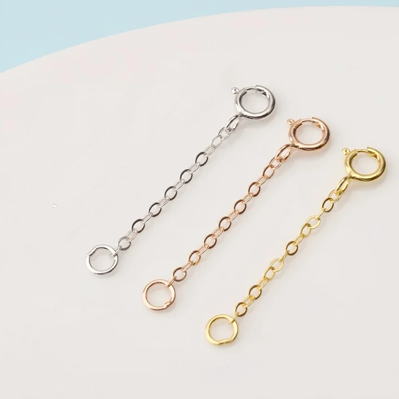 Real 18K Gold Adjustable Chain Au750 Gold Tail Chain Adjustable Chain Necklace Bracelet Extension Chain Boutique Jewelry Y0007