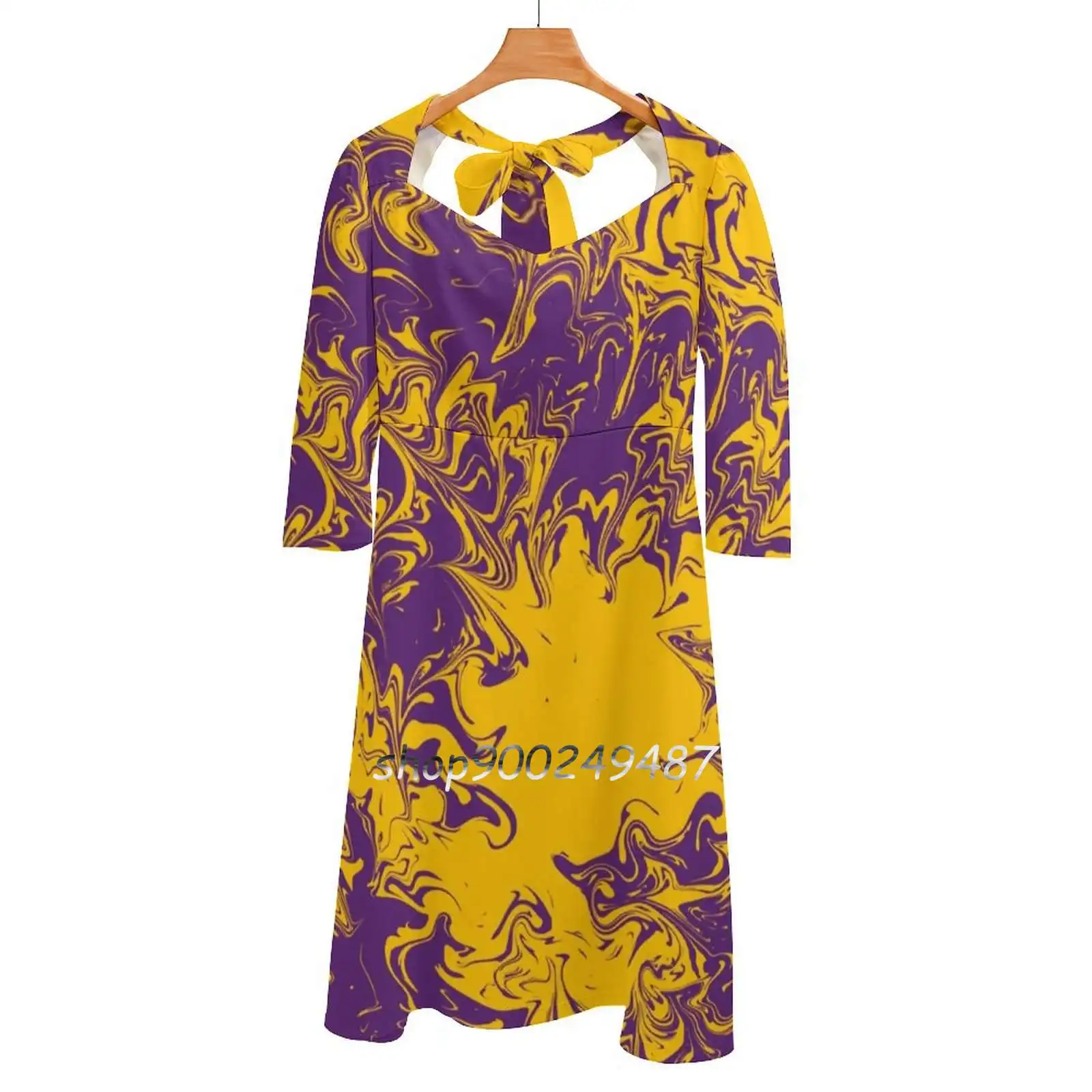 

West Chester Tie Dye Flare Dress Square Neck Dress Elegant Female Fashion Printed Dress Wcu West Chester Pennsylvania